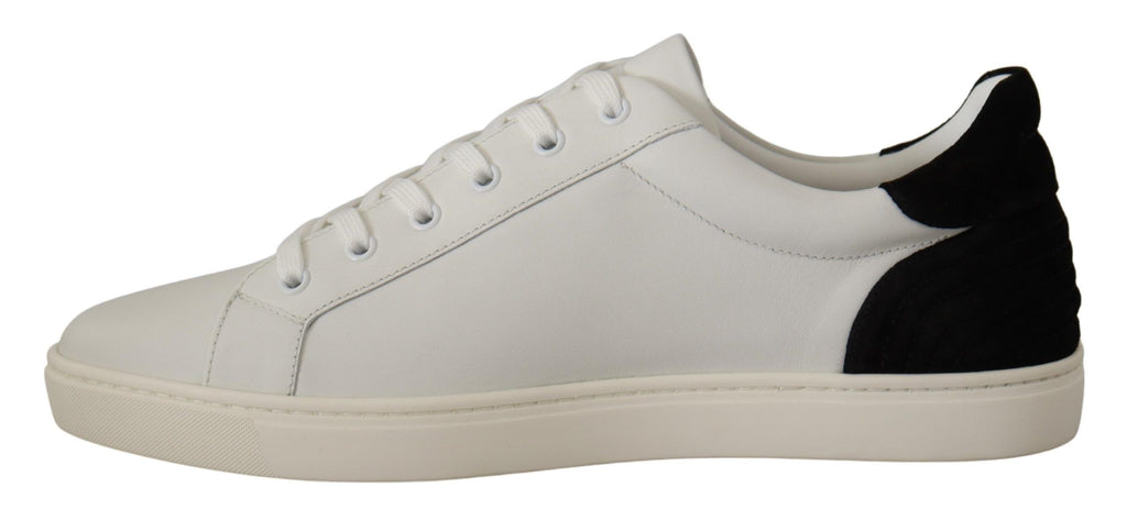Dolce & Gabbana White Suede Leather Low Tops Sneakers Dolce & Gabbana