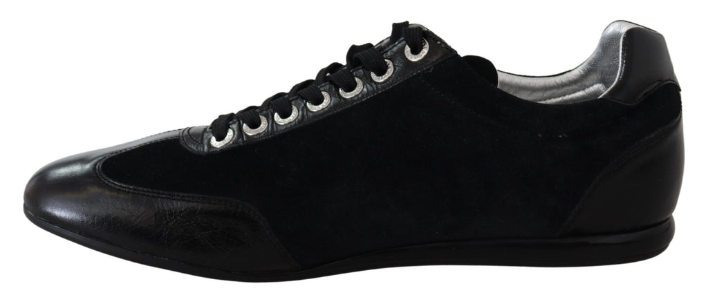 Dolce & Gabbana Black Logo Leather Casual Mens Scarpe Sneakers Dolce & Gabbana