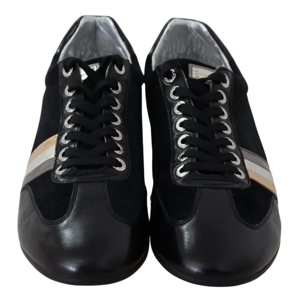 Dolce & Gabbana Black Logo Leather Casual Mens Scarpe Sneakers Dolce & Gabbana