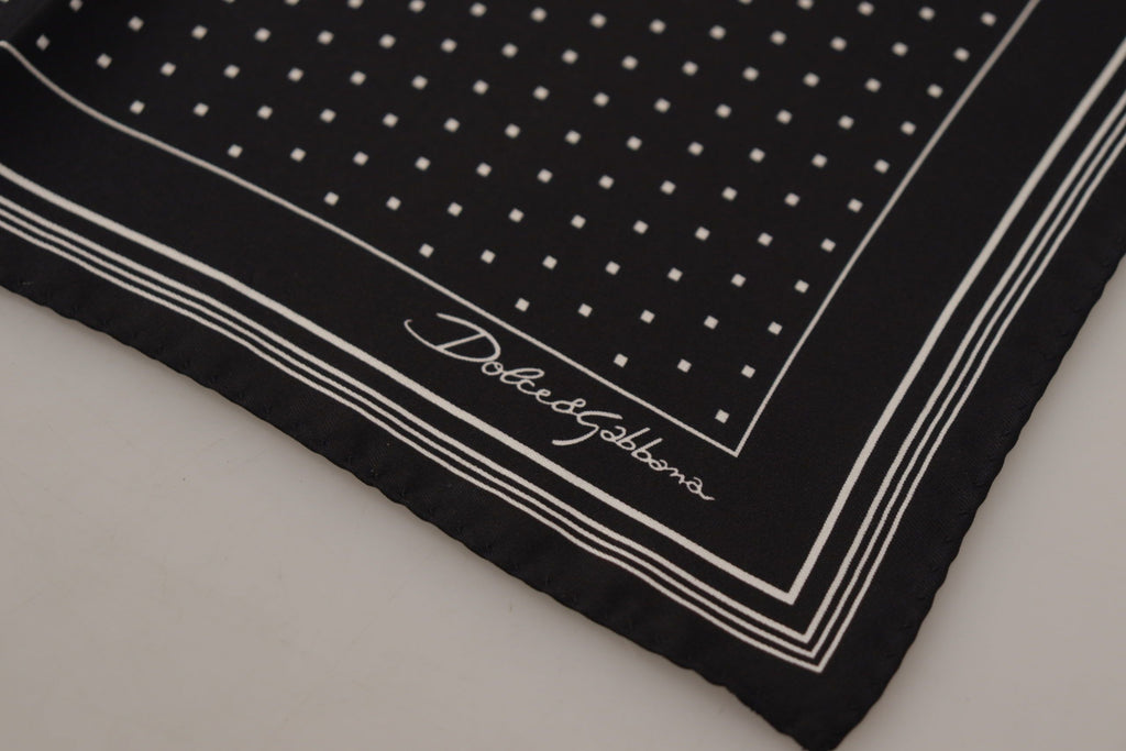 Dolce & Gabbana Black Polka Dots DG Logo Square Handkerchief - Luxe & Glitz