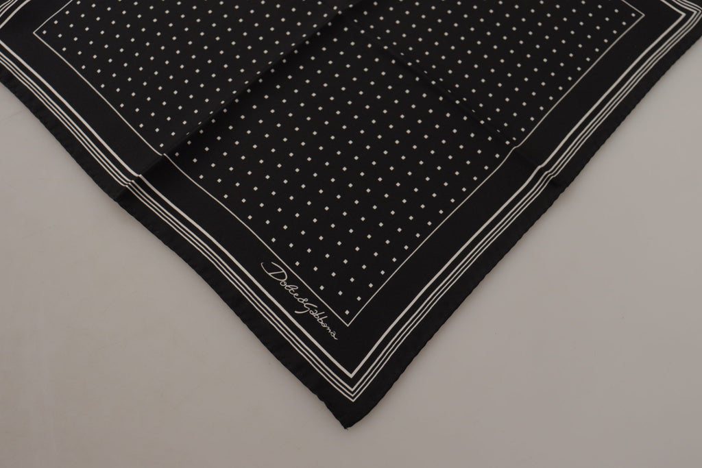 Dolce & Gabbana Black Polka Dots DG Logo Square Handkerchief - Luxe & Glitz