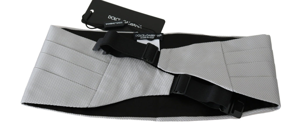 Dolce & Gabbana Gray Men Waist Belt 100% Silk Cummerbund - Luxe & Glitz