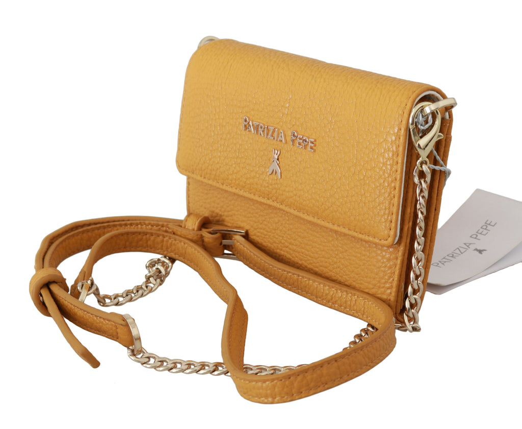 Patrizia Pepe Yellow Logo Leather Shoulder Strap Sling Bag - Luxe & Glitz