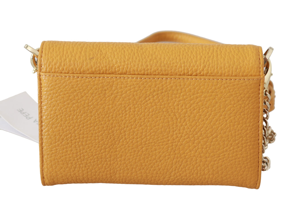 Patrizia Pepe Yellow Logo Leather Shoulder Strap Sling Bag - Luxe & Glitz