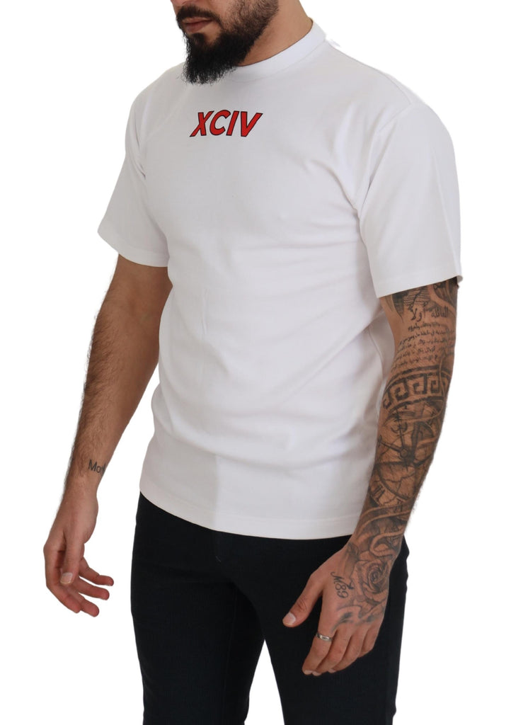 GCDS White Logo Print Cotton Short Sleeves T-shirt GCDS