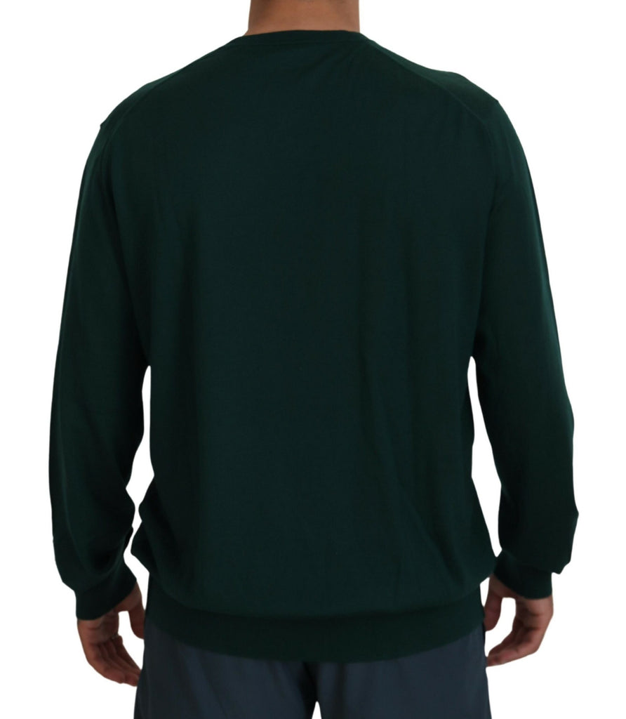 Dolce & Gabbana Green Cashmere V-neck Pullover Sweater Dolce & Gabbana