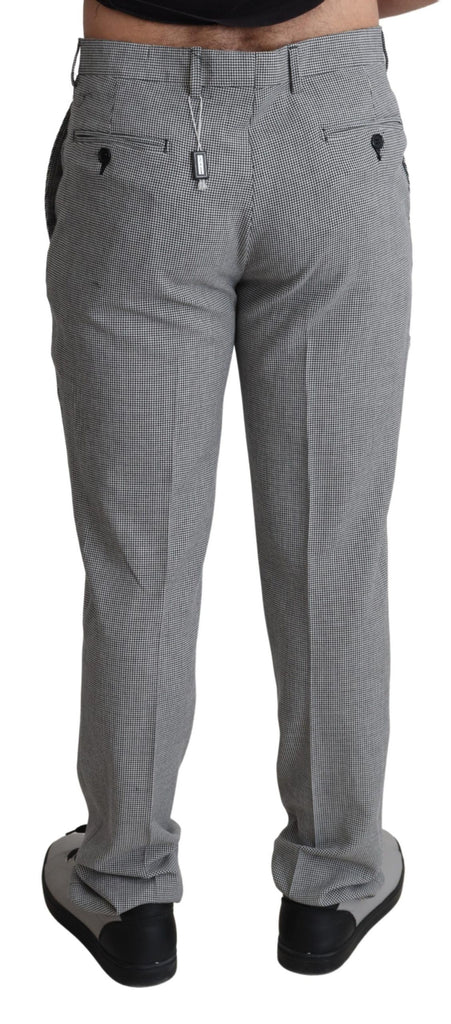 BENCIVENGA Gray Wool Checkered Dress Men Formal Trouser Pants - Luxe & Glitz