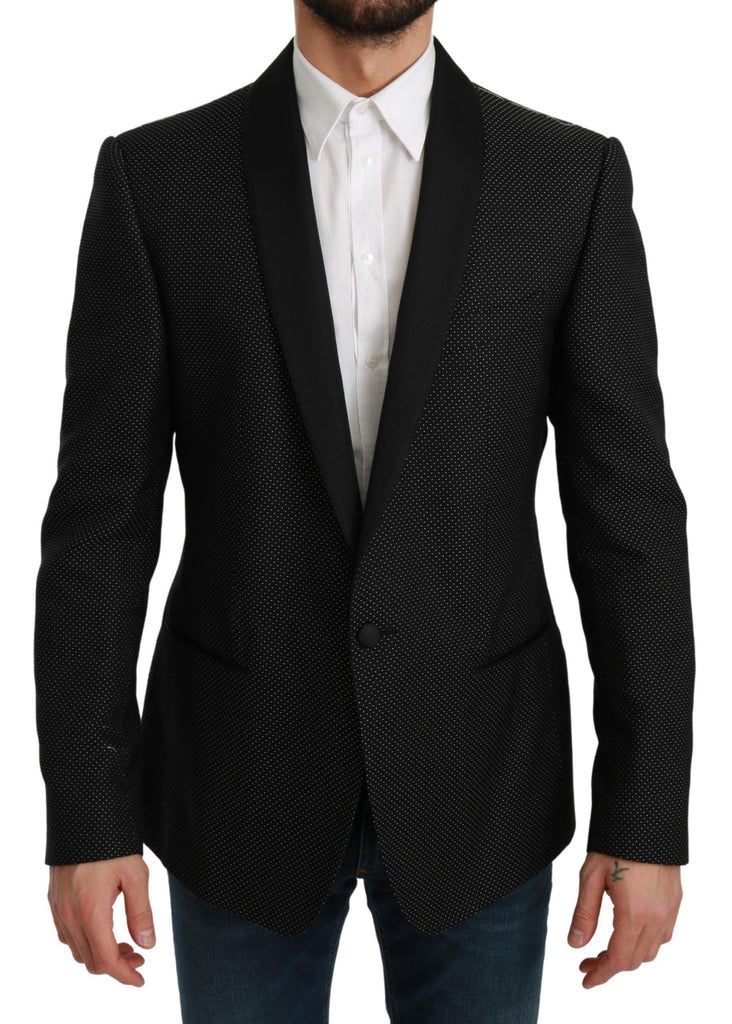 Dolce & Gabbana Black Slim Fit Formal Jacket MARTINI Blazer - Luxe & Glitz
