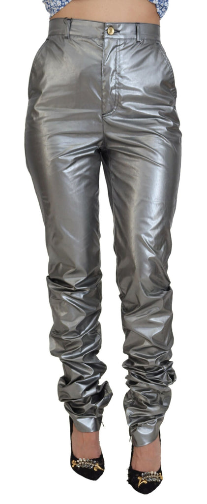 Dolce & Gabbana Metallic Silver High Waist Skinny Pants Dolce & Gabbana