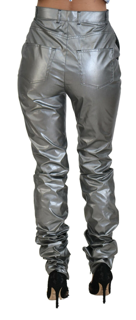 Dolce & Gabbana Metallic Silver High Waist Skinny Pants Dolce & Gabbana