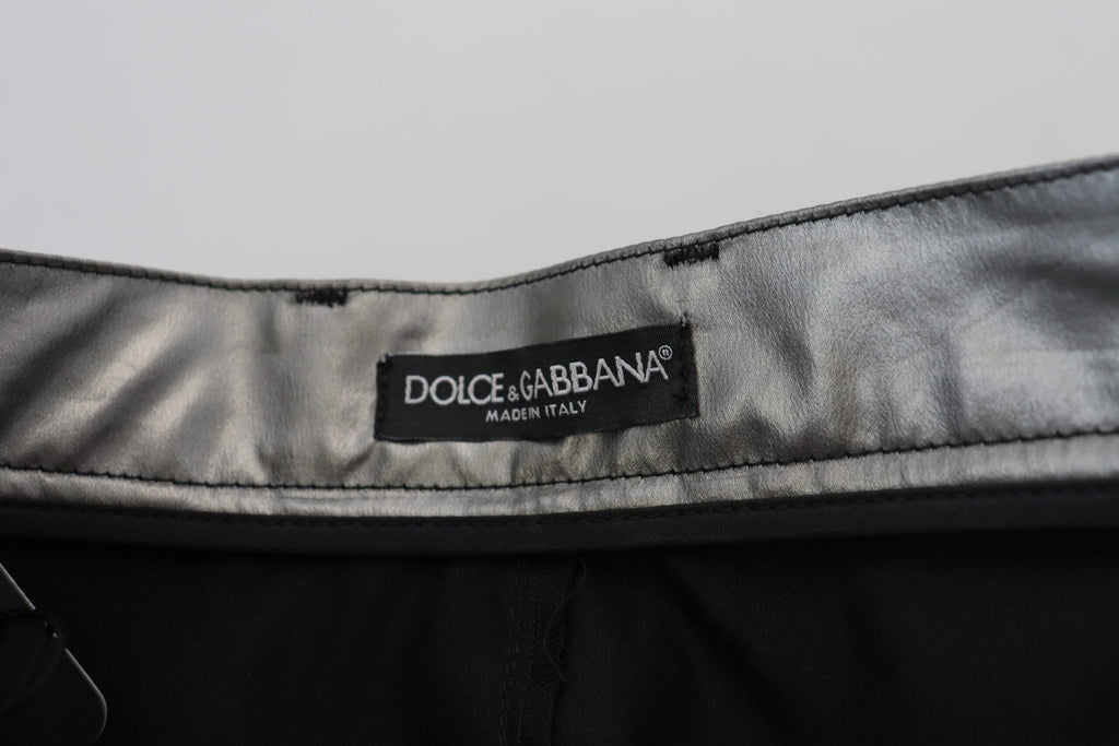 Dolce & Gabbana Metallic Silver High Waist Skinny Pants Dolce & Gabbana