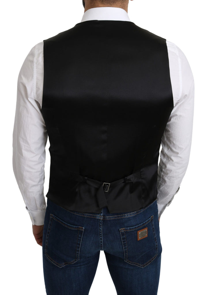 Dolce & Gabbana Gray 100% Silk Formal Coat Vest - Luxe & Glitz
