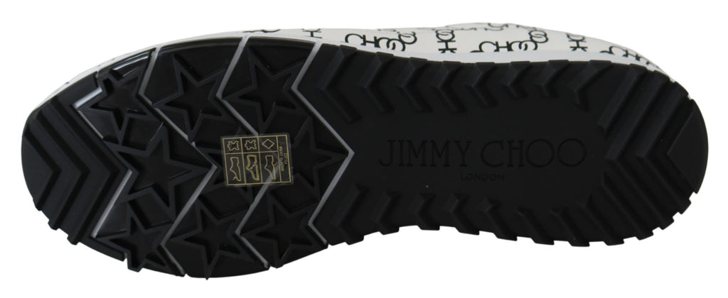 Jimmy Choo White and Black Leather Monza Sneakers Jimmy Choo