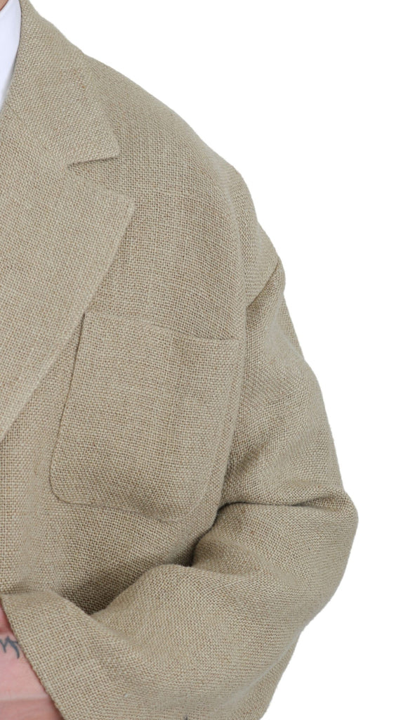 Dolce & Gabbana Beige Jacket Coat 100% Jute Blazer Coat - Luxe & Glitz
