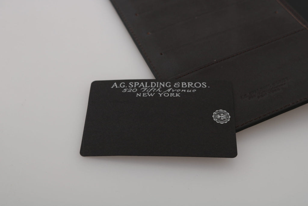 A.G. Spalding & Bros Black Leather Bifold Travel Holder Logo Wallet - Luxe & Glitz