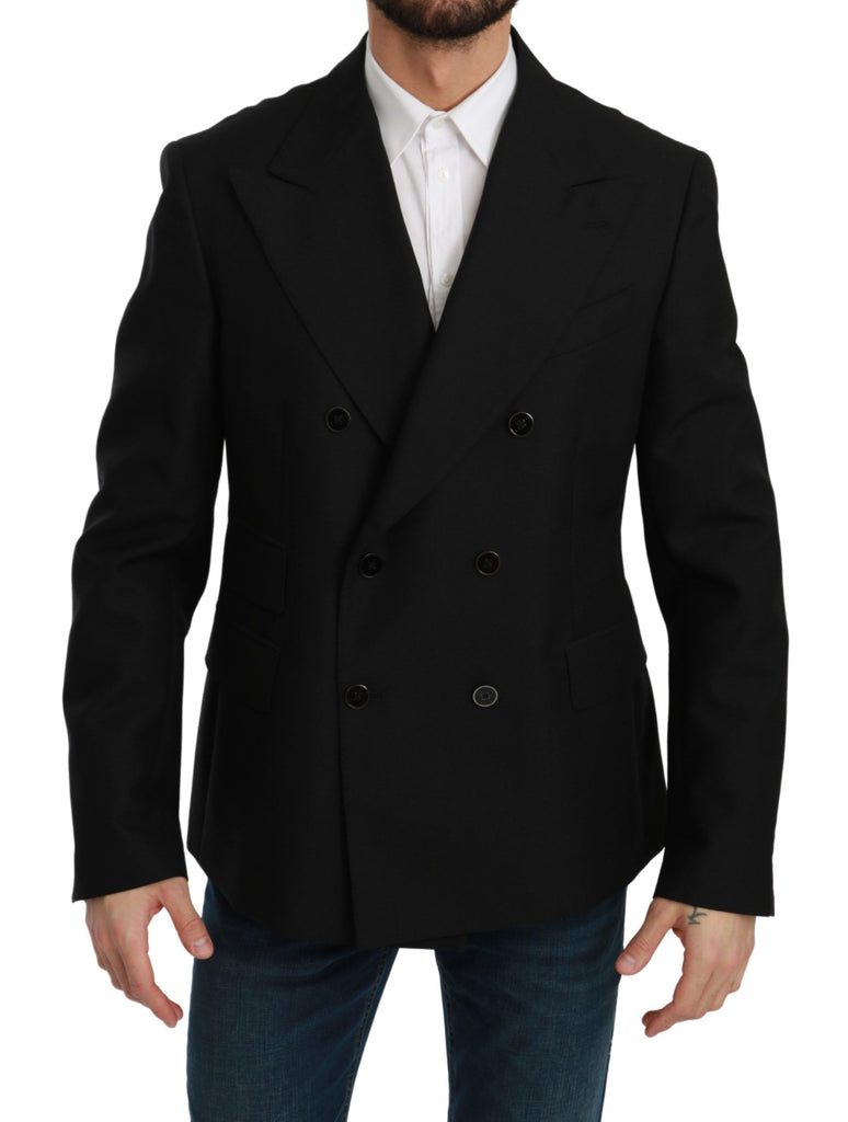 Dolce & Gabbana Black Slim Fit Jacket Coat Wool Blazer - Luxe & Glitz