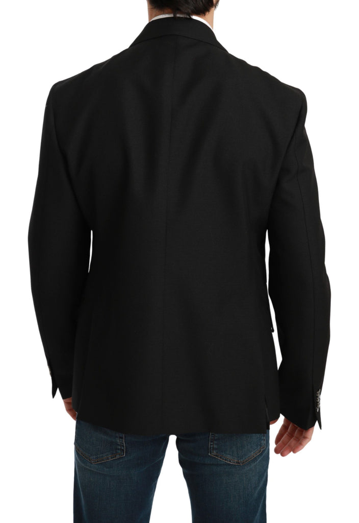 Dolce & Gabbana Black Slim Fit Jacket Coat Wool Blazer - Luxe & Glitz