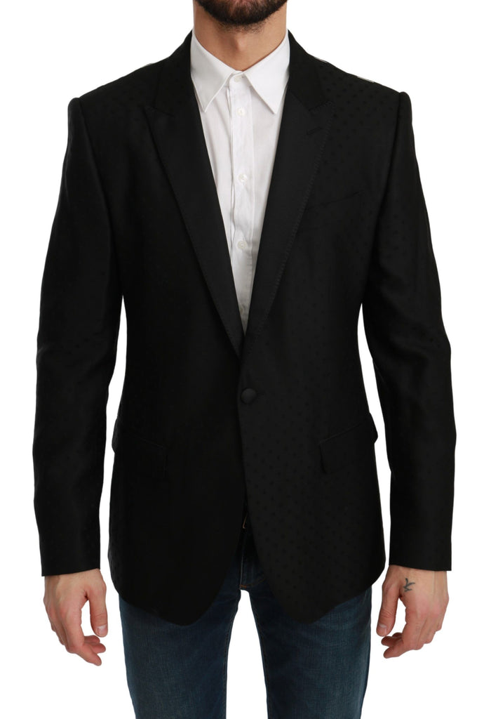 Dolce & Gabbana Black Slim Fit Coat Jacket MARTINI Blazer - Luxe & Glitz