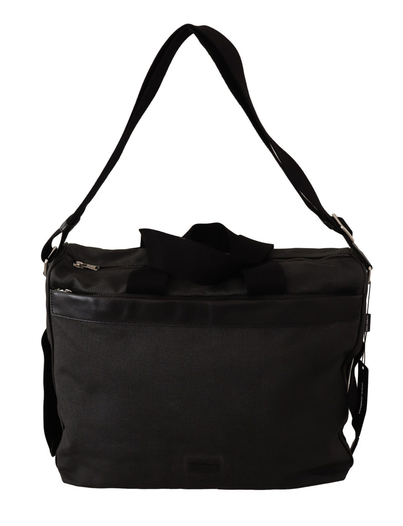 Dolce & Gabbana Black Denim Leather Shoulder Strap Messenger Bag - Luxe & Glitz