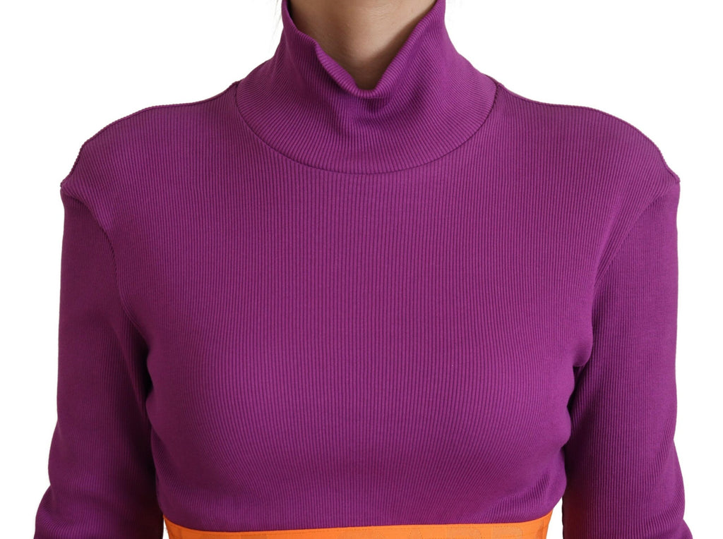 Dolce & Gabbana Purple Turtle Neck Cropped Pullover Sweater Dolce & Gabbana