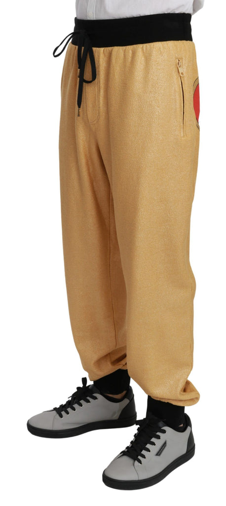 Dolce & Gabbana Gold Year Of The Pig Cotton Mens Pants - Luxe & Glitz