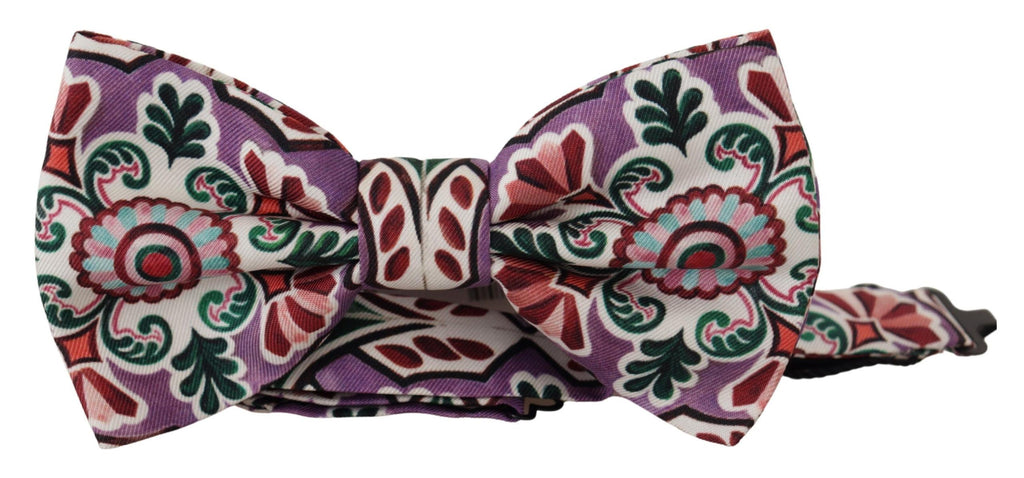 Dolce & Gabbana Multicolor Pattern 100% Silk Neck Papillon Bow Tie - Luxe & Glitz