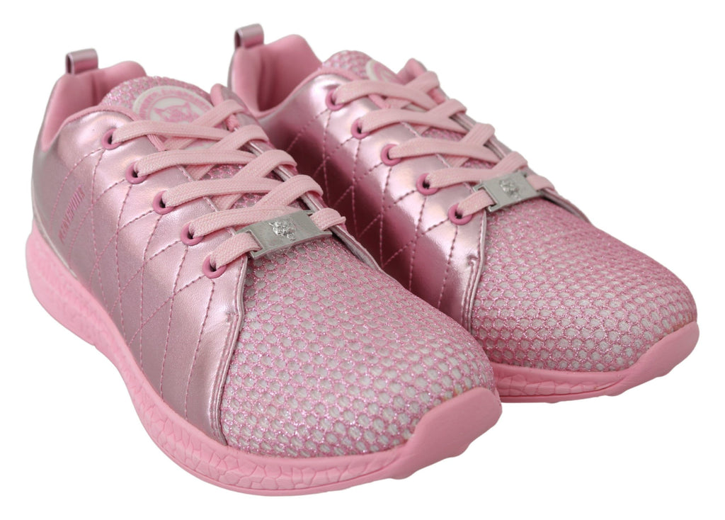 Plein Sport Pink Blush Polyester Runner Gisella Sneakers Shoes Plein Sport
