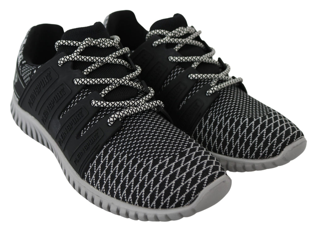 Plein Sport Black Polyester Runner Mason Sneakers Shoes Plein Sport
