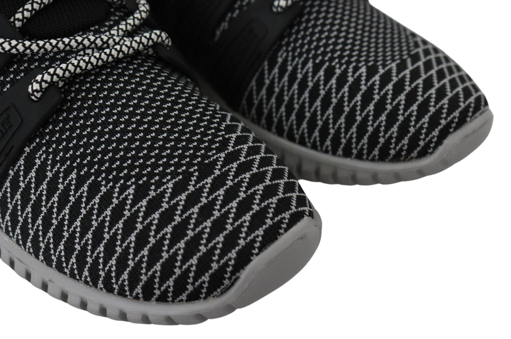 Plein Sport Black Polyester Runner Mason Sneakers Shoes Plein Sport
