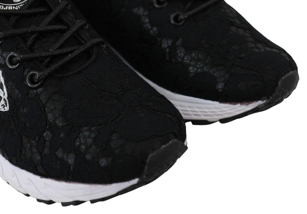 Plein Sport Black Polyester Runner Umi Sneakers Shoes Plein Sport