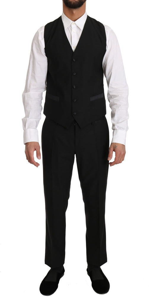 Dolce & Gabbana Black Wool Dress Waistcoat Gillet Vest - Luxe & Glitz