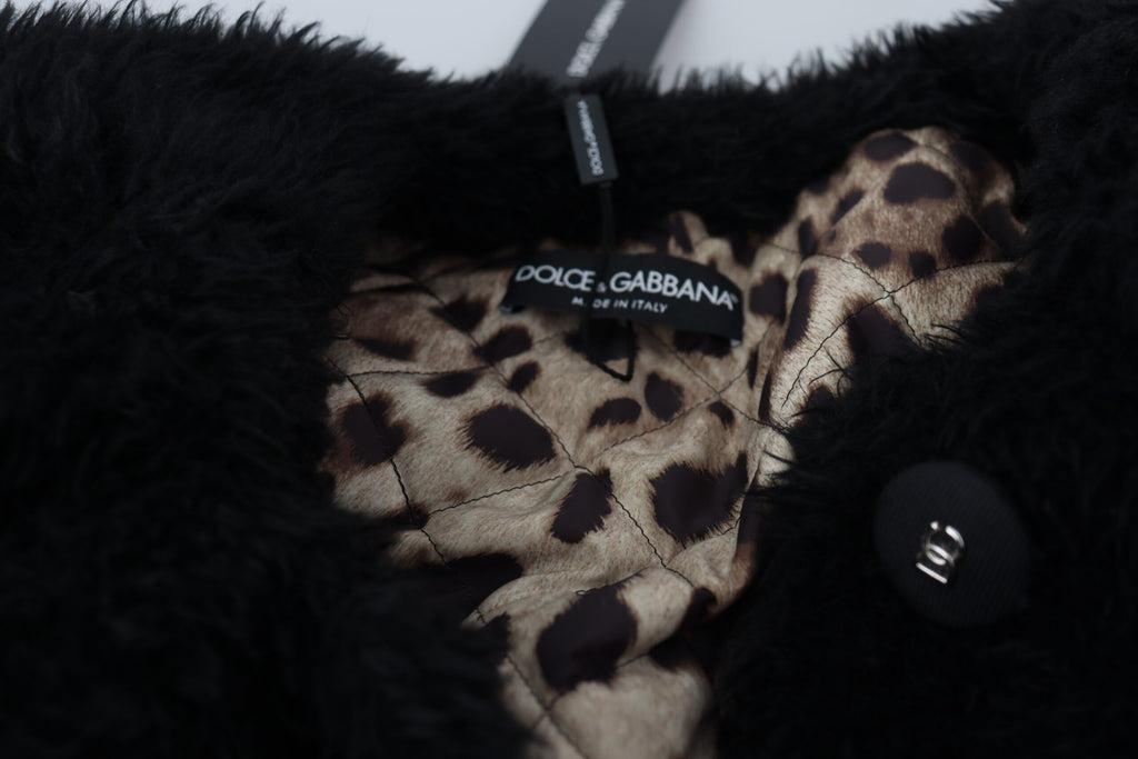 Dolce & Gabbana Black Cashmere Blend Faux Fur Coat Jacket Dolce & Gabbana