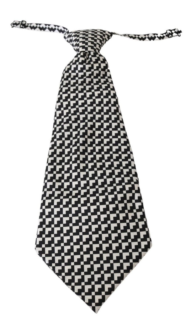 Dolce & Gabbana Black Patterned Mens Necktie 100% Silk Tie - Luxe & Glitz