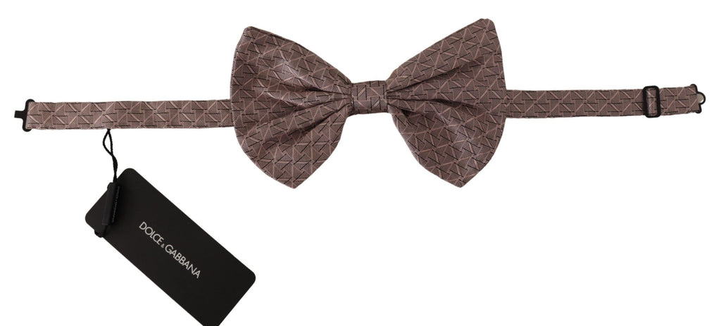 Dolce & Gabbana Gray Fantasy Print Adjustable Neck Papillon Bow Tie - Luxe & Glitz