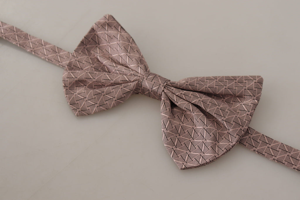 Dolce & Gabbana Gray Fantasy Print Adjustable Neck Papillon Bow Tie - Luxe & Glitz