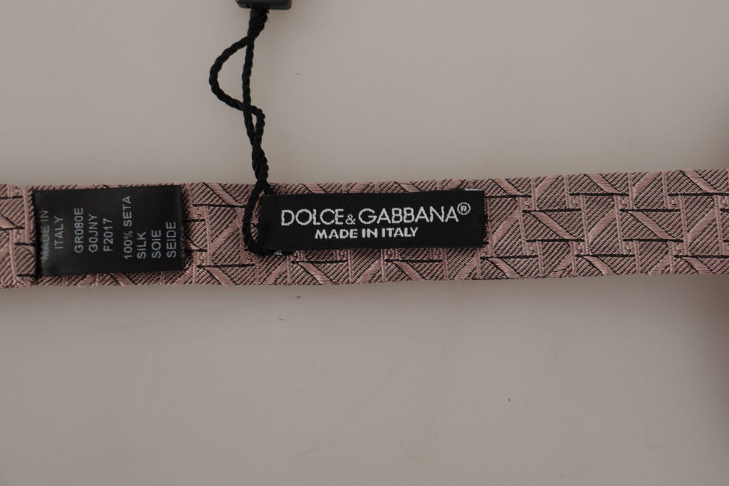 Dolce & Gabbana Gray Fantasy Print Adjustable Neck Papillon Bow Tie - Luxe & Glitz