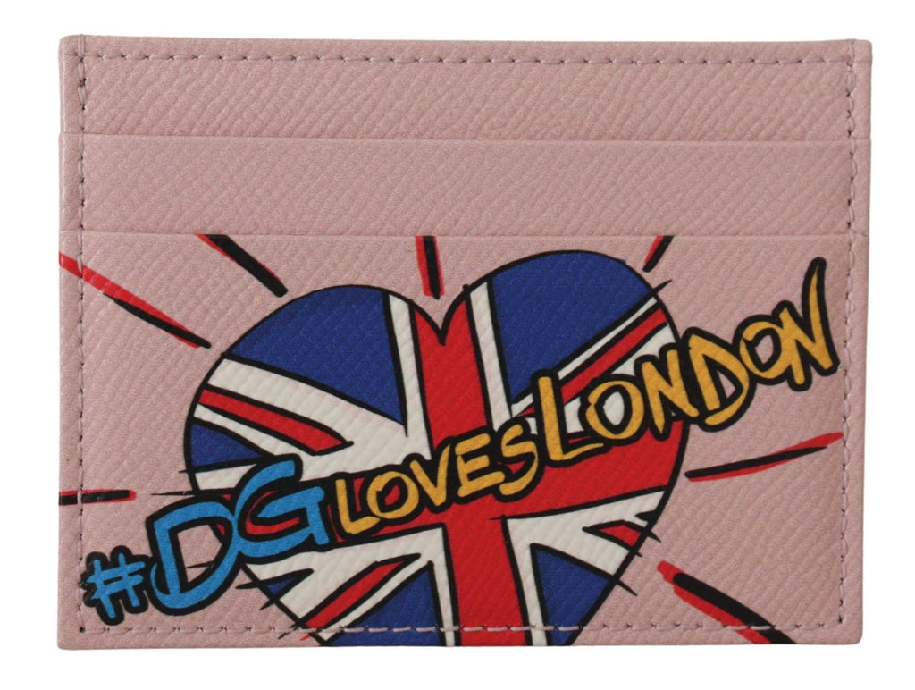 Dolce & Gabbana Pink Leather #DGLovesLondon Women Cardholder Case Wallet - Luxe & Glitz