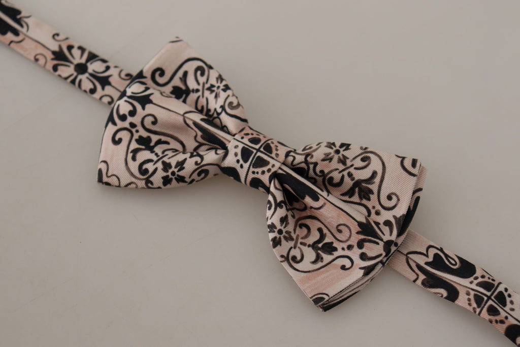 Dolce & Gabbana Multicolor Pattern 100% Silk Neck Papillon Bow Tie - Luxe & Glitz