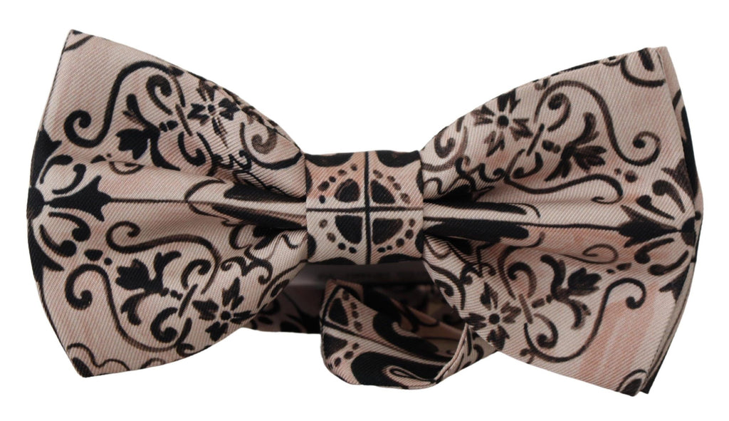 Dolce & Gabbana Multicolor Pattern 100% Silk Neck Papillon Bow Tie - Luxe & Glitz