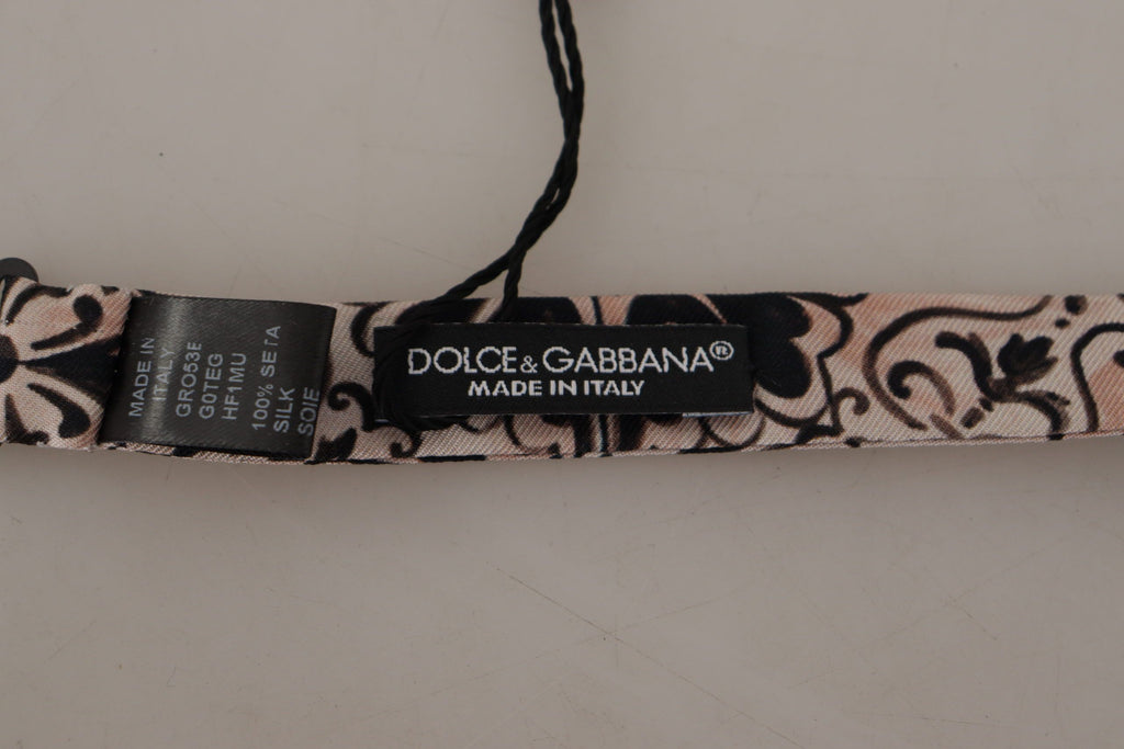 Dolce & Gabbana Multicolor Pattern 100% Silk Neck Papillon Bow Tie - Luxe & Glitz