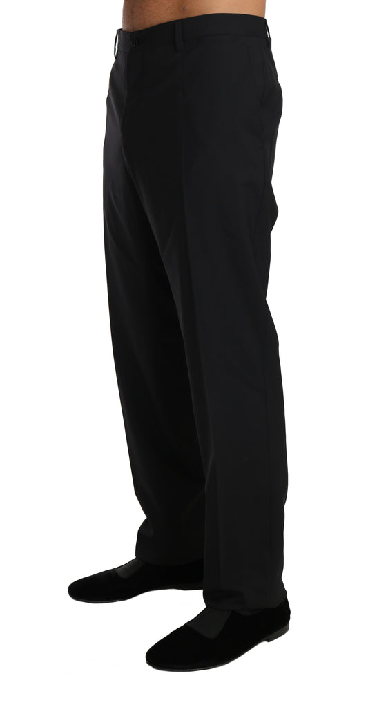 Dolce & Gabbana Black Wool Stretch Formal Trousers - Luxe & Glitz