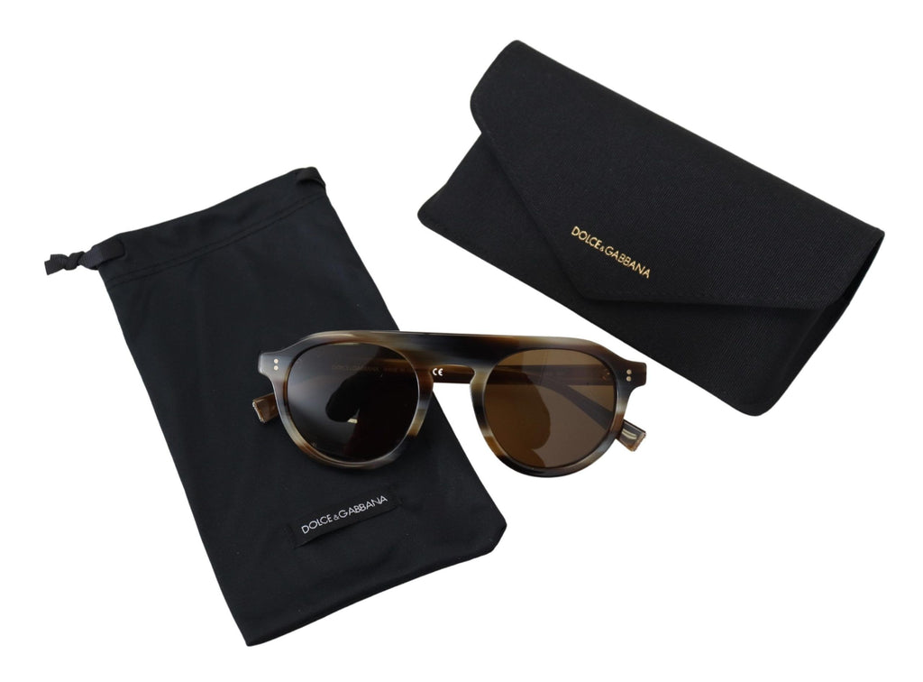Dolce & Gabbana Brown Tortoise Oval Full Rim Eyewear DG4306 Sunglasses Dolce & Gabbana