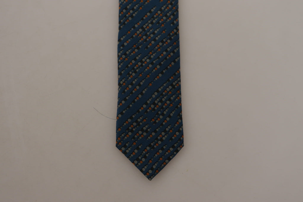 Dolce & Gabbana Blue Circle Fantasy Print Silk Adjustable Accessory Tie - Luxe & Glitz