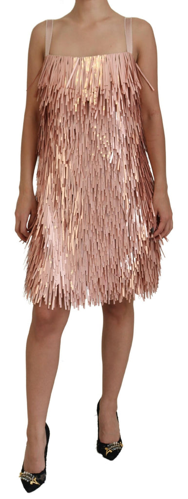 Dolce & Gabbana Pink Tinsel Sleeveless Shift A-line Dress Dolce & Gabbana