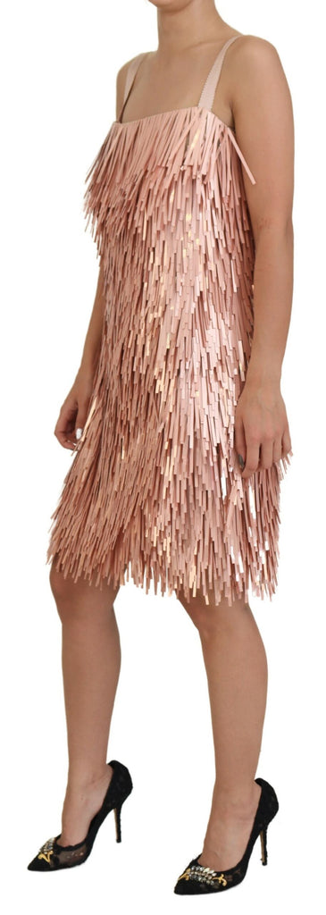 Dolce & Gabbana Pink Tinsel Sleeveless Shift A-line Dress Dolce & Gabbana