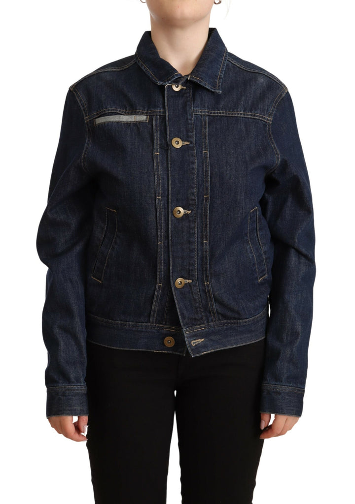 Master Coat Dark Blue Button Down Long Sleeves Denim Jacket Master Coat