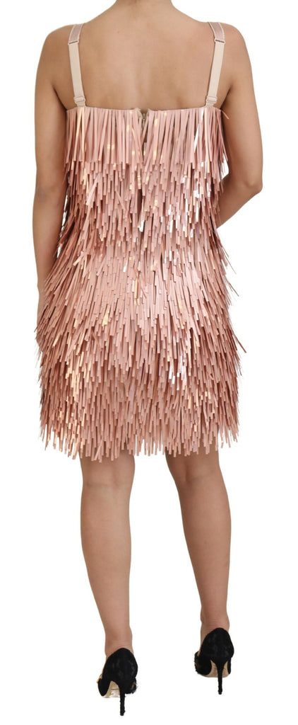 Dolce & Gabbana Pink Tinsel Sleeveless Shift A-line Dress Dolce & Gabbana