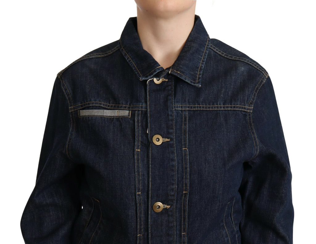 Master Coat Dark Blue Button Down Long Sleeves Denim Jacket Master Coat