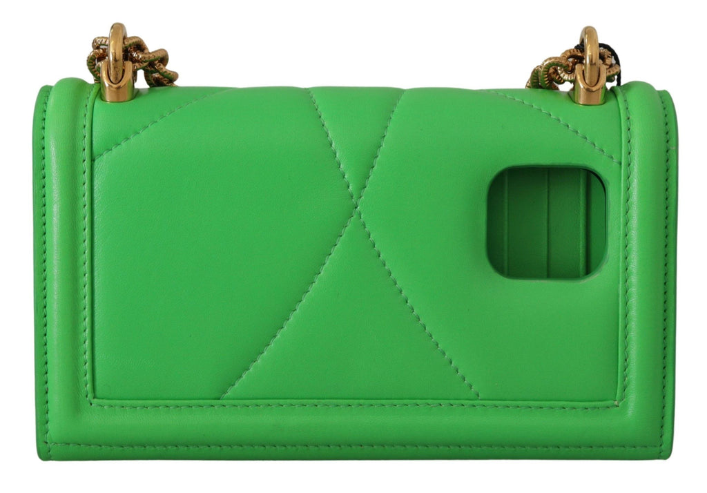 Dolce & Gabbana Green Leather Devotion Cardholder IPHONE 11 PRO Wallet - Luxe & Glitz