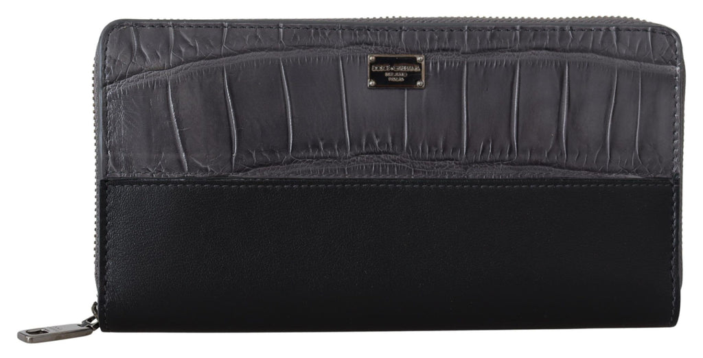 Dolce & Gabbana Black Zip Around Continental Clutch Leather Wallet - Luxe & Glitz